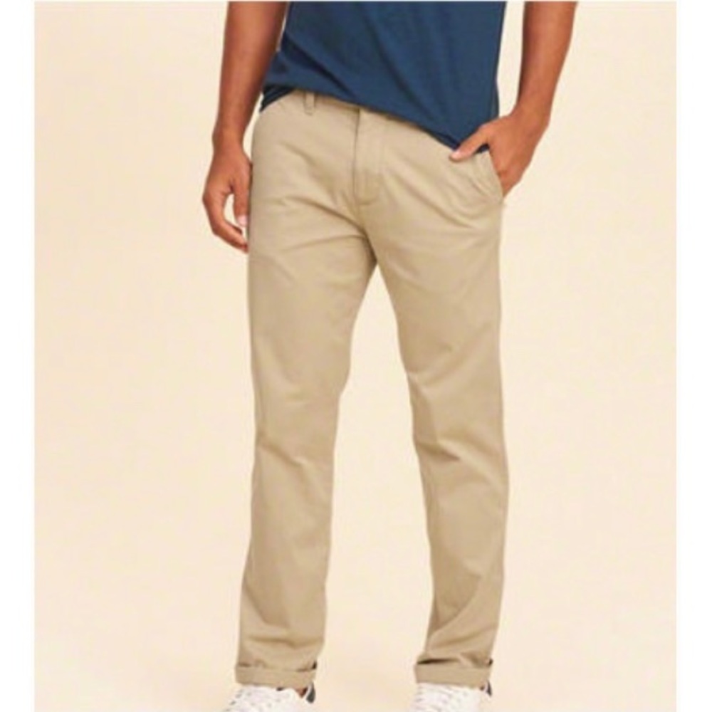 Hollister Co. Epic Flex Slim Straight Light Khaki Chino Pants